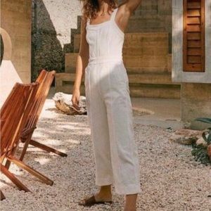 Madewell Seamed Wide Leg Jumpsuit in Pure White